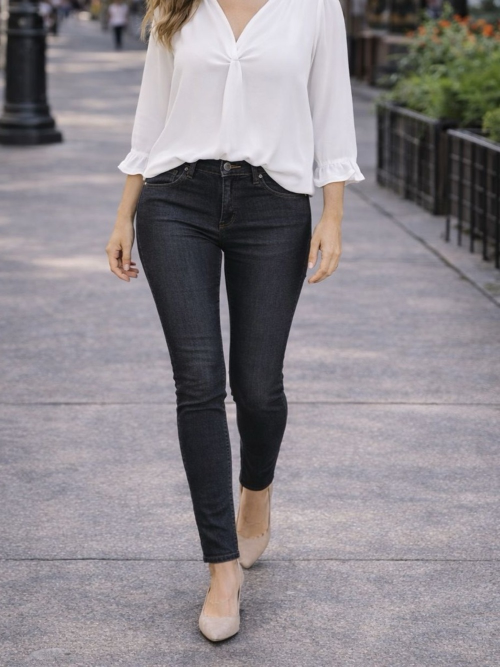 CAbi Dark Wash Straight Leg Jeans